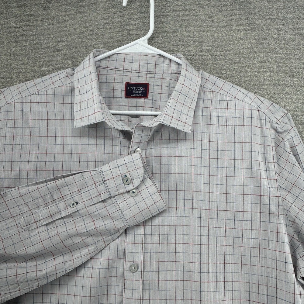 UNTUCKit Ernesto Shirt Long Sleeve Men Size XXL Light Gray 100% Cotton Casual